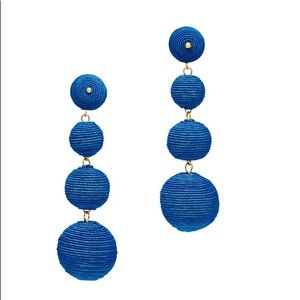 Kenneth Jay Lane Blue Wrapped Ball Earrings